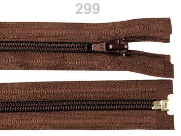 Reißverschluss spiralförmig 5 mm, 30 cm für Jacken, teilbar, Braun